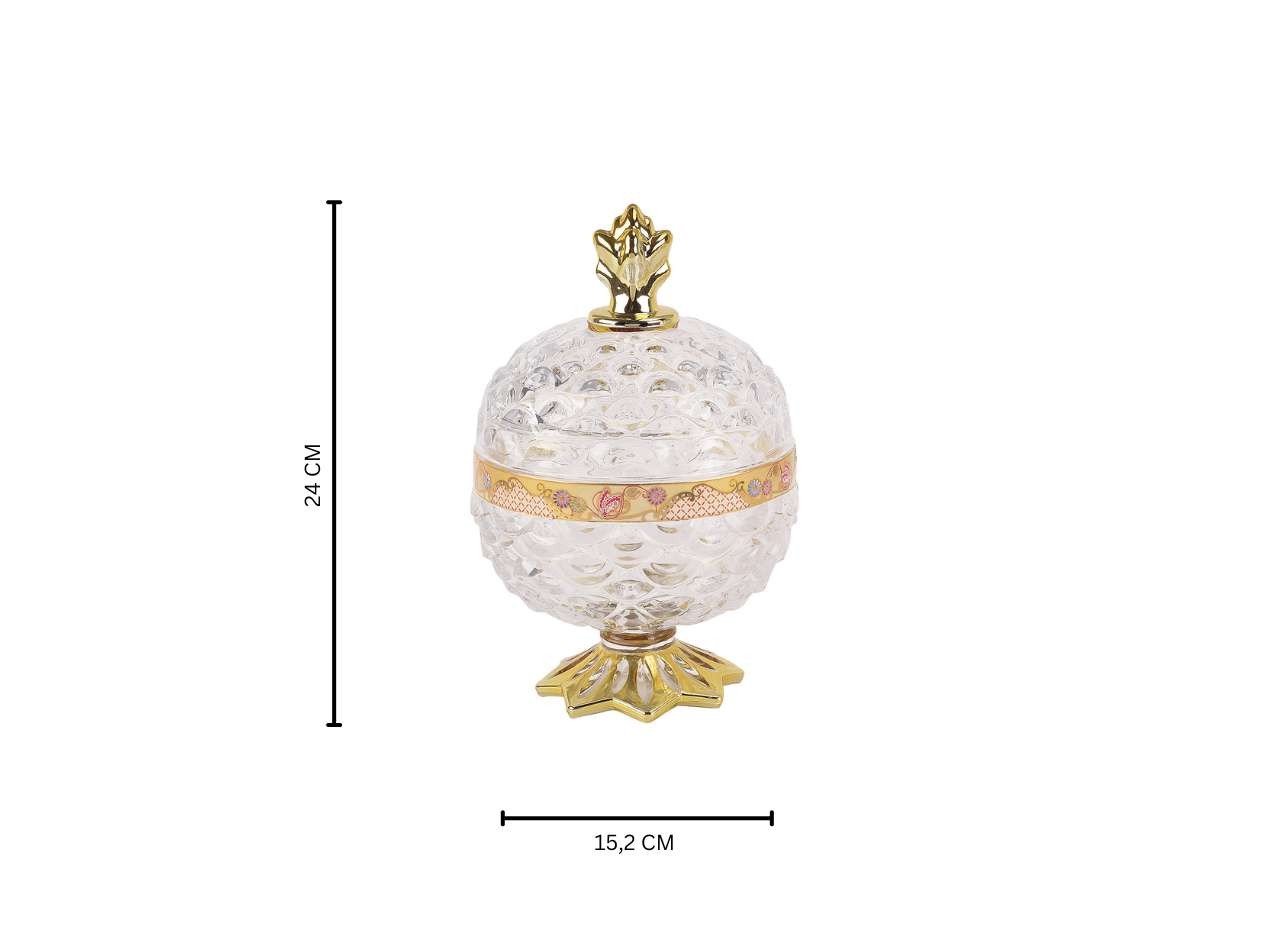 GLASS PINEAPPLE SMALL VGC367S CANDY JAR (CAMELIA)